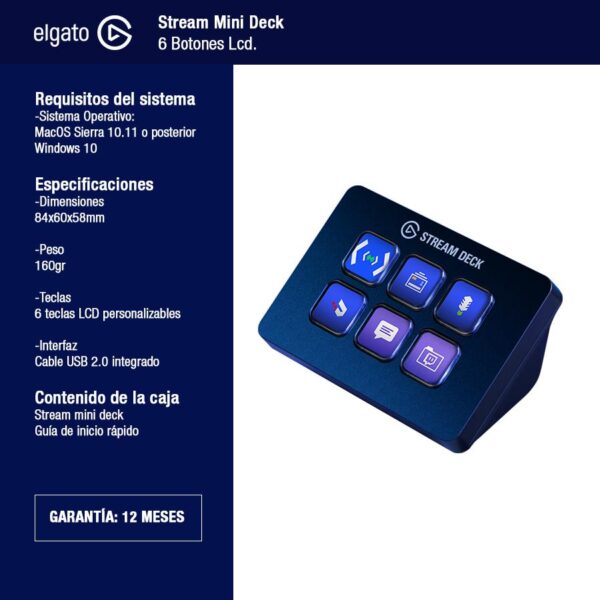 Elgato Stream Deck Mini 6 Botones Lcd Customizables