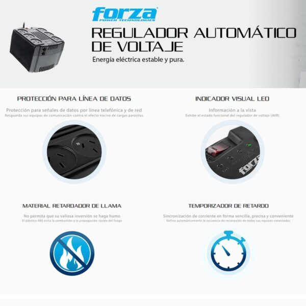 Estabilizador Forza FVR-2202A 2200va/1100w - Forza