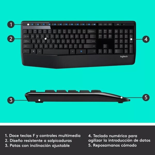 Teclado y Mouse Inalámbrico Logitech (MK345) Negro - Logitech