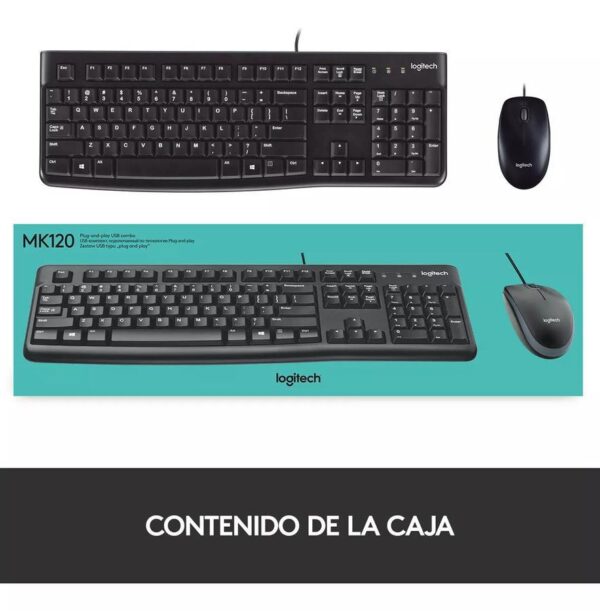 Teclado y Mouse Usb Logitech (MK120) Negro - Logitech