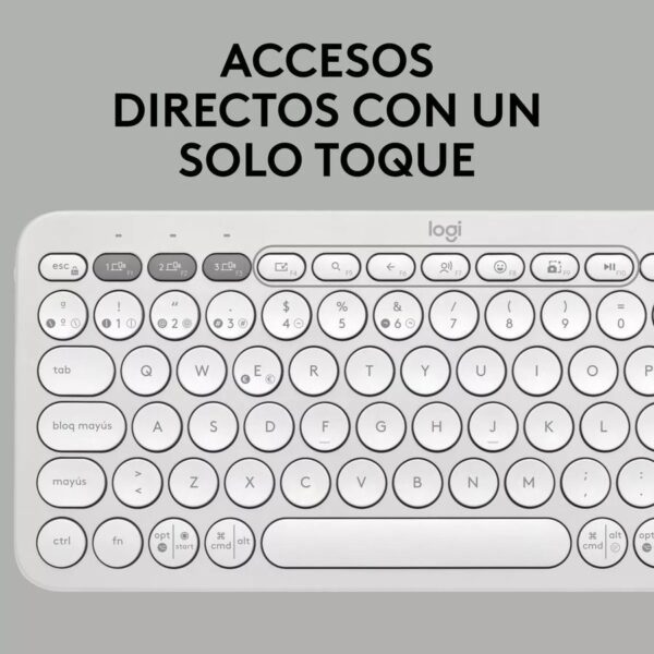 Teclado Multidispositivo Logitech Pebble Keys 2 K380S Blanco