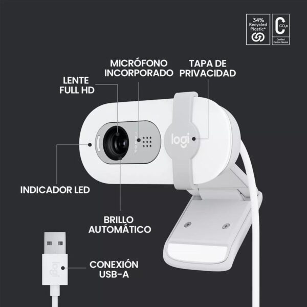 35223_960_2025-01-28_16_04_08 Cámara Web Full Hd 1080P, Rightlight 2, Logitech Brio 100 Blanco