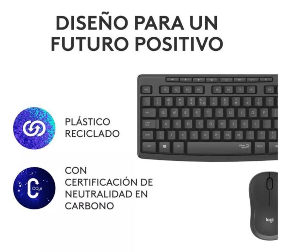 Teclado y Mouse Inalámbrico Logitech Silent (Mk295)