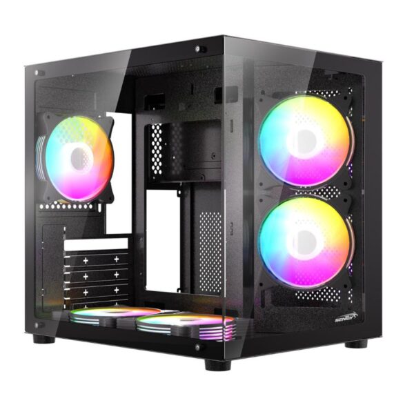 35925_960_2026-01-28_18_15_36 Gabinete Gamer Sentey A8 GS-7950 Micro ARGB 5 Fanes Black