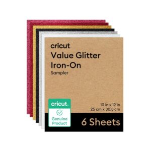 37376_960_2026-03-10_17_27_36 Papel Cricut Value Glitter Iron-On Sampler 10 X 12 Pulgadas 6 Hojas Fiesta - Cricut