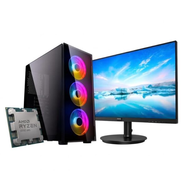 Pc Ecovision AMD Ryzen 5 8600G + 16Gb + 480Gb + Monitor 19